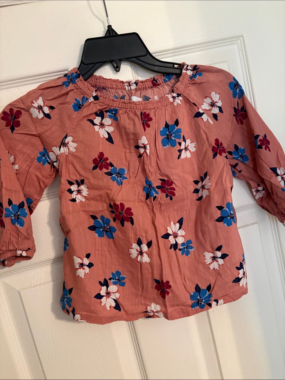 Old Navy Peach Floral Fall Blouse